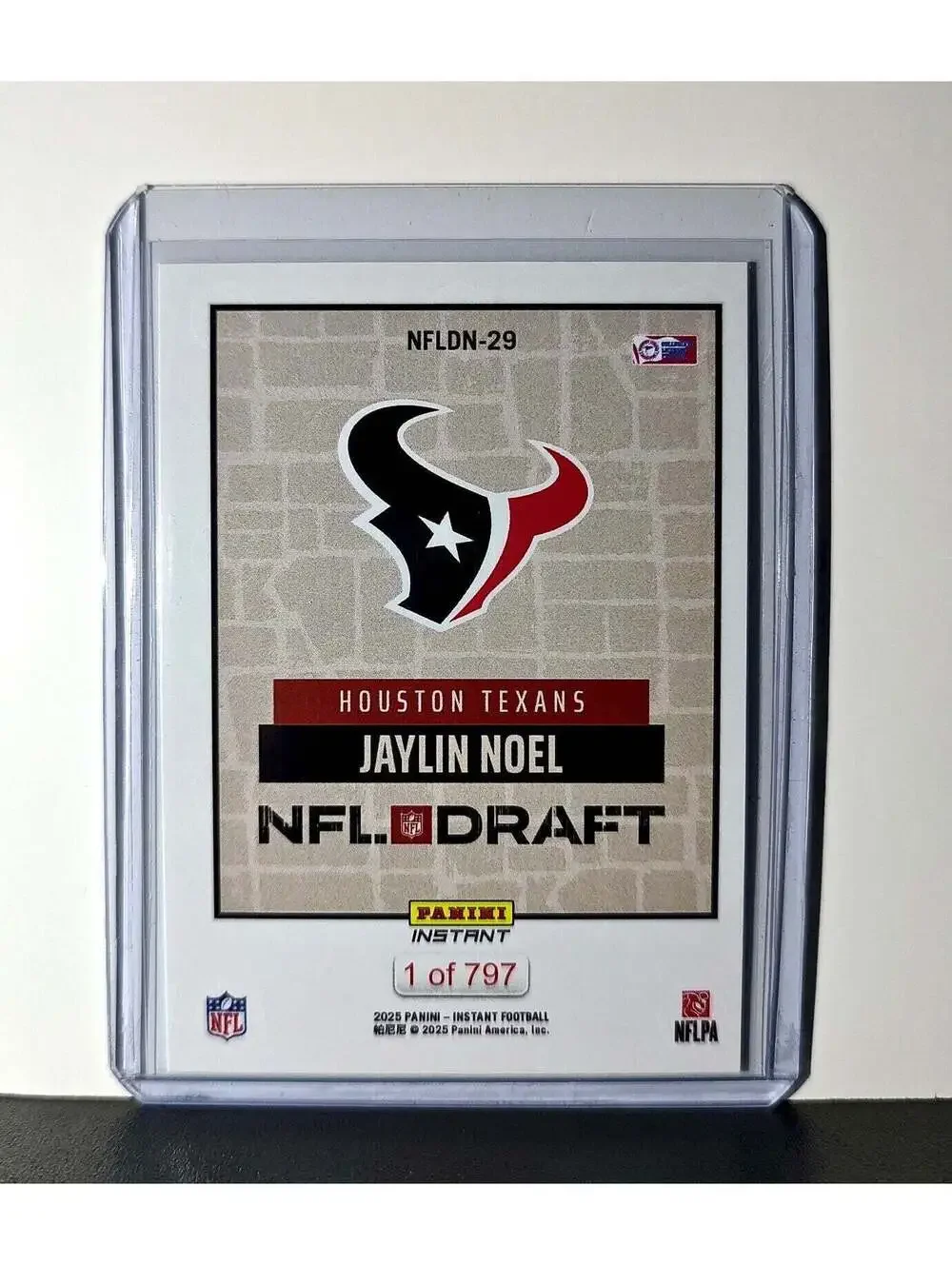 Jaylin Noel Rookie 2025 NFL Draft #29 Football Card Houston Texans 1 of 797